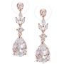 SWEETV Pearl Drop Earrings for Women,Bridesmaids,Brides -Teardrop Crystal Rhinestones Cubic Zirconia Earrings Dangling