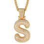 Shiny Cubic Zirconia Bubble Letters/Numbers/''$'' Necklace for Men Women Personalized 1-6 Letters Pendant with 18/22/26/28/30 Wheat/Tennis Chain 18K Gold/Platinum Plated Custom Name Jewelry