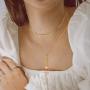 Ldurian Morse Code Initial Necklace for Women,Tiny Gold Choker Necklace for Girl, 14k Gold Plated Dainty Personalized bar Letter Pendant Necklace Jewelry Valentines Gifts for her(BFF & Love U)