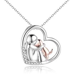 YFN Sterling Silver Keepsake Dog Pendant Necklace Dog Lover Memorial Gifts for Women