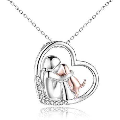 YFN Sterling Silver Keepsake Dog Pendant Necklace Dog Lover Memorial Gifts for Women