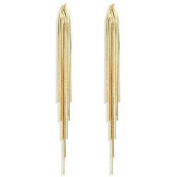 Boho Long Tassels Dangle Drop Metal Chain Earrings, Simplicity Punk Gold Silver Stud Earrings for Women Teenage Girls Wedding Party Gifts