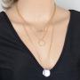 FXmimior 3 Tier Vintage Coin Lucky 8 Eight Ring Pendant Circle Choker Layered Bar Party Wedding Necklace Jewelry For Women