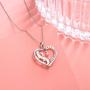 S925 Sterling Silver Heart Love Jewelry Pendant Necklace for Women Mom Girl