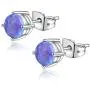 Candyfancy 20G Opal Stud Earrings Surgical Steel Pierced Earrings Double Lobe Earrings for Women Men