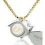 Tiny Heart Pendant Necklace 24k Gold Inscribed with I Love You on Crystal, 18'' Chain - NanoStyle Jewelry Tiny Heart Pendant Necklace 24k Gold Inscribed with I Love You on Crystal, 18'' Chain - NanoStyle Jewelry