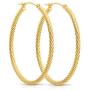 14k Yellow Gold Twisted Square Tube Hoop Earrings