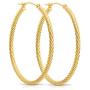 14k Yellow Gold Twisted Square Tube Hoop Earrings