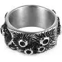 HZMAN Gothic Meteorite Surface Retro Personality Men Women Stainless Steel Ring Size 7-12 HZMAN Gothic Meteorite Surface Retro Personality Men Women Stainless Steel Ring Size 7-12