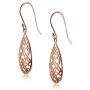 Sterling Silver Filigree Floral Design Teardrop Earrings