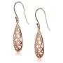 Sterling Silver Filigree Floral Design Teardrop Earrings Sterling Silver Filigree Floral Design Teardrop Earrings