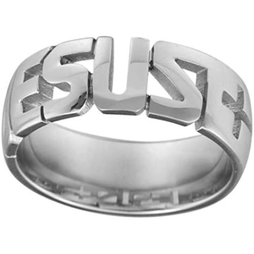 Jude Jewelers 8mm Stainless Steel Jesus Ring Christian Religious Holy Cross Wedding Engagement
