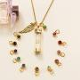 PREKIAR Cremation Urn Necklace for Ashes Timeless Hourglass Memorial Pendant Keepsake Jewelry for Human Pet Ashes with 12 Birthstone Angel Wing