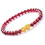 MANRUO Feng Shui The Best Prosperity Red Bead Garnet Bracelet with Golden Pi Xiu/Pi Yao Lucky Wealthy Amulet Brecelet Jewelry