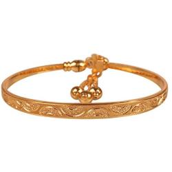 Touchstone New Indian Bollywood Brass Base Enchanting Look Finely Hand Crafted Work Enamel Meena Openable Free Size Bracelet in Gold Tone for Women.