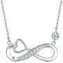 Van Chloe Infinity Heart Necklace for Women 925 Sterling Silver Love Pendant Necklace White Gold Plated CZ Diamond Gift for Women Girls Valentines Day Mothers Day
