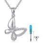 Butterfly Cremation Jewelry 925 Sterling Silver Urn Necklace Ashes Keepsake Hair Memorial Pendant Always in My Heart Locket for Women Butterfly Cremation Jewelry 925 Sterling Silver Urn Necklace Ashes Keepsake Hair Memorial Pendant Always in My Heart Locket for Women