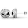 Jeulia 1.5 Carat Nightmare Earrings Jack Skellington Stud Earrings for Women Men Diamond 925 Sterling Silver Earrings Halloween Jewelry Romantic Jewelry Gift for Her Christmas Birthday Gift