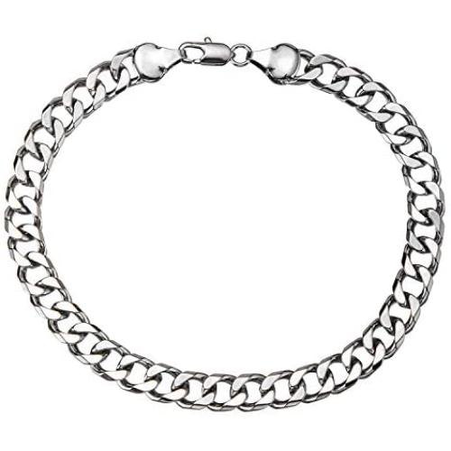 18K Gold/White Gold Plated 7mm Cuban Link Chain Anklet for Women Men, Curb Chain Ankle Bracelet for Women Men 9 10 11 inches