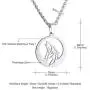U7 Wolf Necklace with Adjustable Spiga Chain Stainless Steel Round Hollow Pendant U7 Wolf Necklace with Adjustable Spiga Chain Stainless Steel Round Hollow Pendant