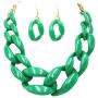 Rosemarie Collections Womens Chunky Link Chain Statement Necklace Set