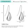 FAMARINE Teardrop Earrings for Women, Simple Elongated Drop Dangle Earrings Fashion Gift for Girls, Gold Silver