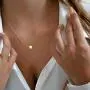 Florideco 3Pcs Stainless Steel Layered Initial Necklaces for Women 18k Gold Plated Handmade Dainty Personalized Letter Name Coin Pearl Choker Necklace Gift for Women Necklace Jewelry a-z