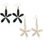 ZRosse 2 Pairs Sparkly Chic Charm Crystal Flower Dangle Drop Earrings Sets for Women Girls Statement Rhinestone Earrings Jewelry Gifts