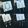 DAMLENG 4 Pairs Simple Asymmetry Geometric Fun Abstract Art Body Earrings Sets with Moon Pearl Pendant for Women Girls Hollow Wire Flower Statement Jewelry DAMLENG 4 Pairs Simple Asymmetry Geometric Fun Abstract Art Body Earrings Sets with Moon Pearl Pendant for Women Girls Hollow Wire Flower Statement Jewelry