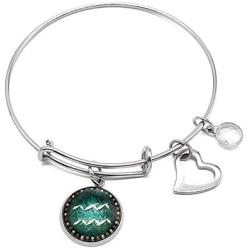 Furious Jewelry Stainless Steel 12 Constellation Expandable Wire Bangle Bracelet