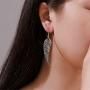 SMALLLOVE Wing Hook Earrings for Women Girls Sterling Silver Plated Vintage Long Angel Feather Charm Dangle Drop Stagement Earring