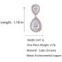 Scarlvambo Womens Cubic Zirconia Teardrop Pierced Dangle Wedding Earrings Rose-Gold-Tone Clear