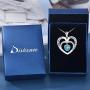 Distance Heart Necklace for Women 925 Sterling Silver Necklace Jewelry for Girls Wife Daughter