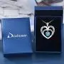 Distance Heart Necklace for Women 925 Sterling Silver Necklace Jewelry for Girls Wife Daughter