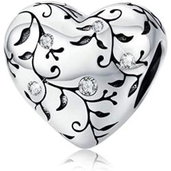 BAMOER Love Heart Bead Charms for Pandora Bracelets 925 Sterling Silver Heart Shape Charm Infinity Love Jewelry Gifts