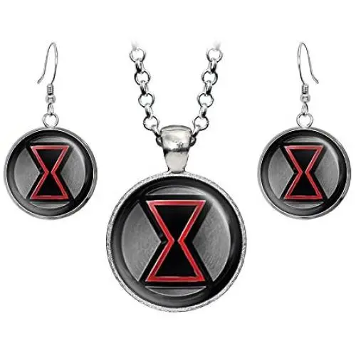 Wearable Treasures Black Widow Necklace, The Avengers Jewelry, Captain America Shield Pendant, Superhero Earrings Gifts Gift, Geek Geeky Present Presents Wearable Treasures Black Widow Necklace, The Avengers Jewelry, Captain America Shield Pendant, Superhero Earrings Gifts Gift, Geek Geeky Present Presents