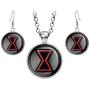 Wearable Treasures Black Widow Necklace, The Avengers Jewelry, Captain America Shield Pendant, Superhero Earrings Gifts Gift, Geek Geeky Present Presents