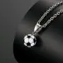 IFUAQZ Unisex Stainless Steel Soccer Ball Pendant Free Link Chain Necklace Football Jewelry for Men Boys IFUAQZ Unisex Stainless Steel Soccer Ball Pendant Free Link Chain Necklace Football Jewelry for Men Boys