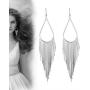 Silver Hook Long Chain Tassel Dangle Earrings for Women Long Tassel Drop Dangle Statement Earrings Party Jewelry