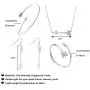 4pcs Arrow Pendant Necklace Bracelet Bangle Dangle Earrings Adjustable Mid Finger Rings for Women Dainty Jewelry Set