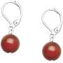 Falari 10mm Round Natural Stone Earring High Polished Rhodium Leverback Falari 10mm Round Natural Stone Earring High Polished Rhodium Leverback