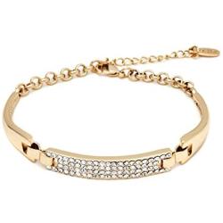 Barzel 18K Gold, Rose Gold Plated or White Gold Plated Bling Crystal ID Bracelet