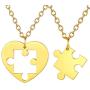 FaithHeart Yin Yang Necklace, Personalized Engraving Stainless Steel/18K Gold Plated Puzzle Pendant Jewelry for Couples with Adjustable Rolo Chain