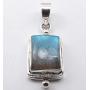 SilverStarJewel Labradorite Pendant 1.1'' Solid Sterling Silver Gemstone Jewelry