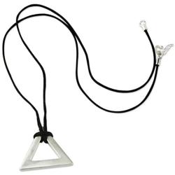 NOVICA Brushed .925 Sterling Silver Mens Pendant Necklace with Cotton Cord, 21.75'' Perfect Triangle
