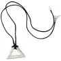 NOVICA Brushed .925 Sterling Silver Mens Pendant Necklace with Cotton Cord, 21.75'' Perfect Triangle