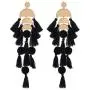 Long Tassel Earrings Statement Bohemian Pom Ball Handmade Drop Dangle Earrings for Women Girls