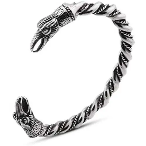 VikingsBrand Viking Bracelet for Men & Women - Wolf, Raven Arm Ring VikingsBrand Viking Bracelet for Men & Women - Wolf, Raven Arm Ring