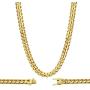 Cuban Link 14k Gold Plated Miami Cuban Chain 14MM, Real Solid Stainless Steel Fashion Gold Jewelry