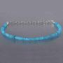 Neon Apatite Bracelet, Neon Apatite Jewelry Bracelet, Rondelle Faceted Dainty Natural Blue Apatite Beads Jewelry, Beaded Bracelet